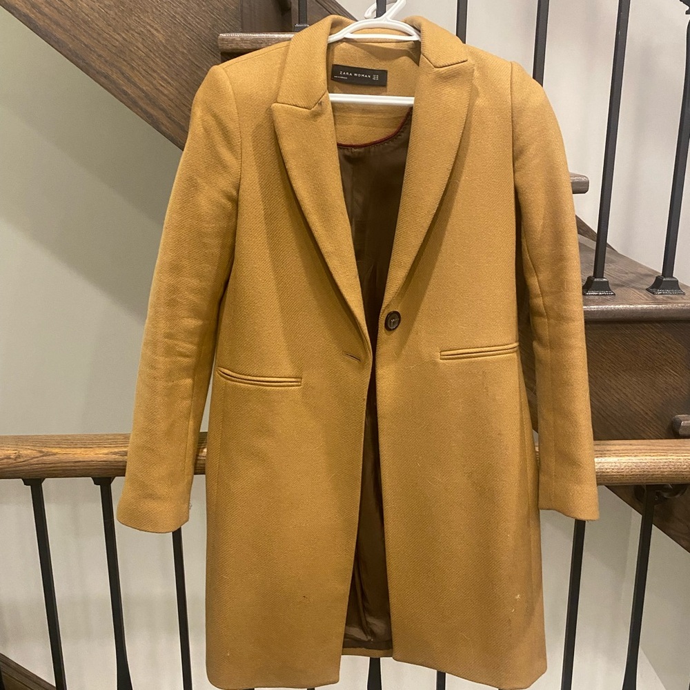 Zara camel coloured peacoat